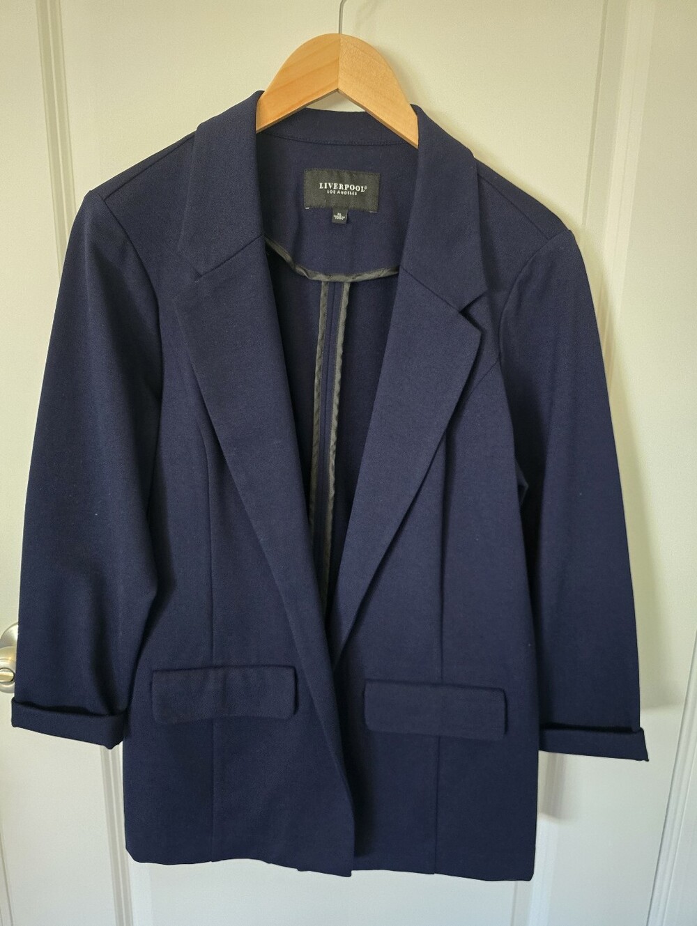 EUC Liverpool Boyfriend Women's Navy Ponte Blazer Sz XL